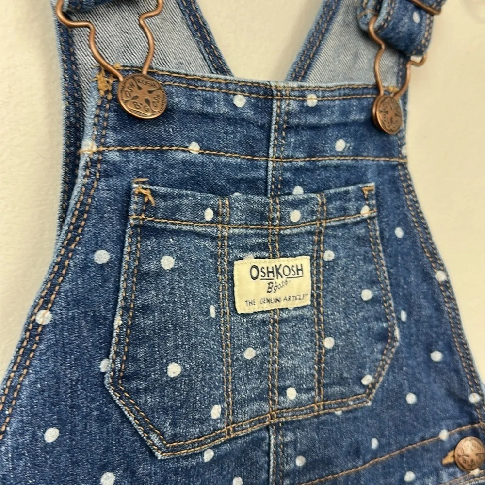 Oshkosh B’gosh Girls Polka Dot  Overalls Sz 2T